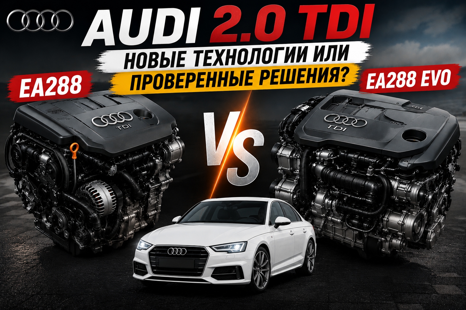 Анонс видео-теста Новый или старый дизель AUDI 2.0 TDI? Новые технологии против проверенных решений
