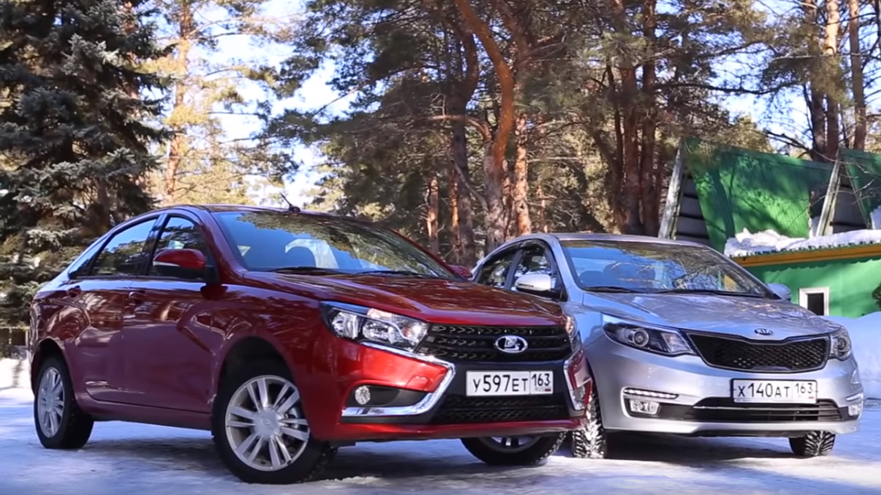 Анонс видео-теста Сравнительный тест-драйв Lada Vesta против KIA Rio (2016)