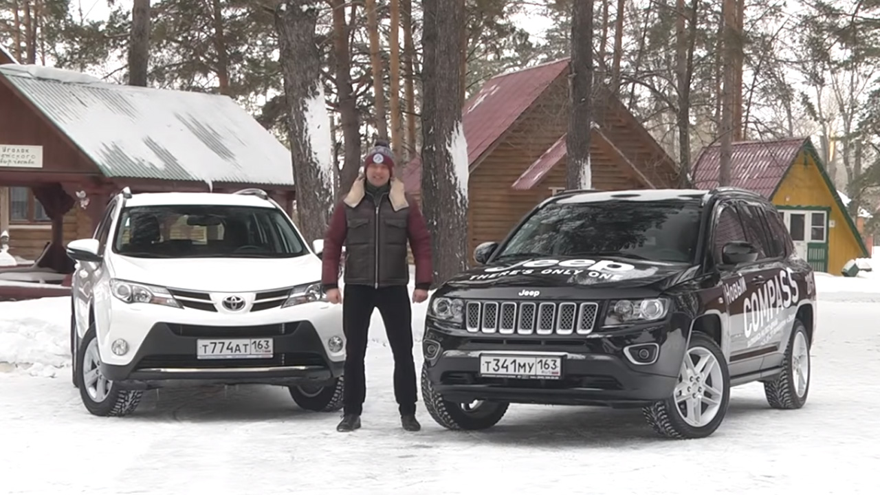 Анонс видео-теста Тест-драйв Toyota RAV4 и Jeep Compass. Сравнительный тест
