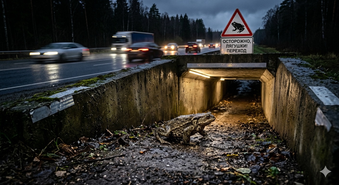 Анонс тест-драйва Эксперты предлагают спасать земноводных с помощью подземных переходов