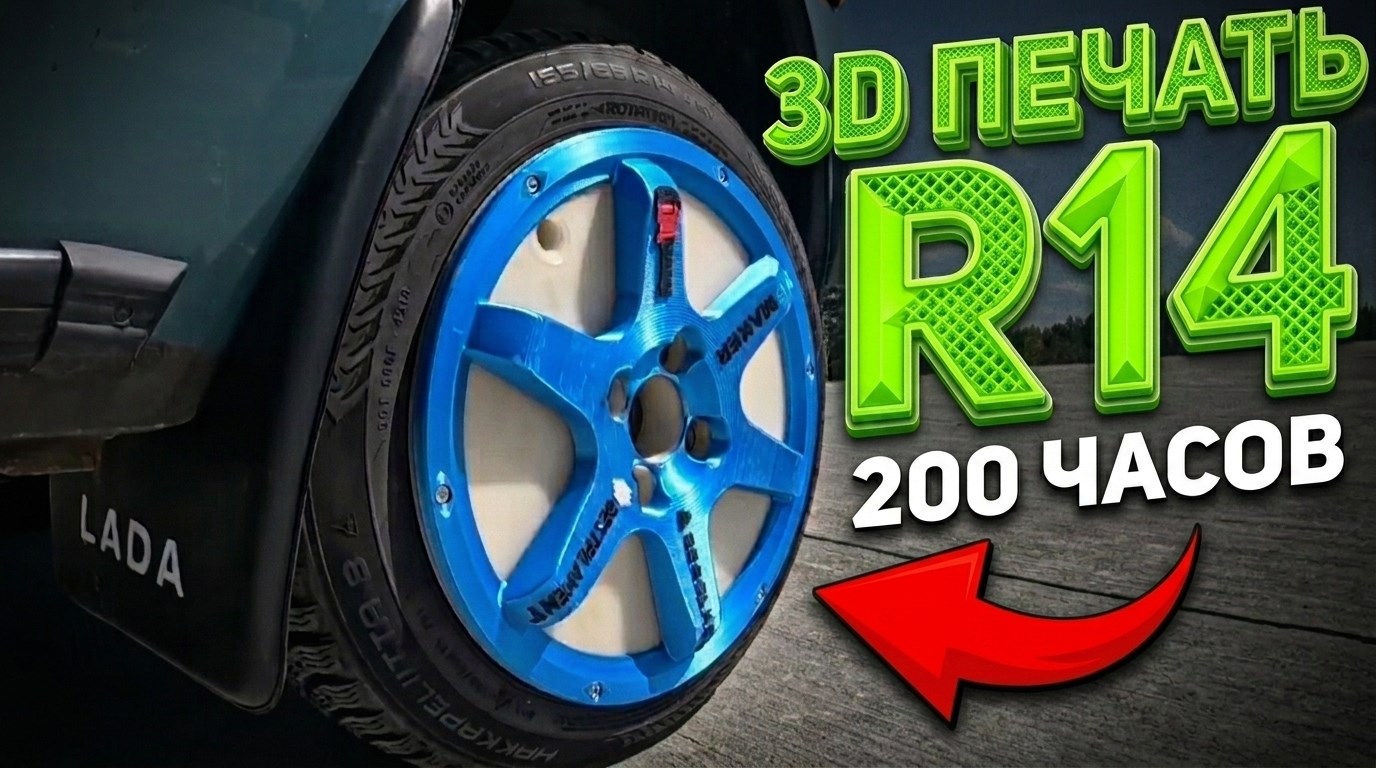 200 часов на 3D-принтере = ДИСК R14: поедет или развалится?