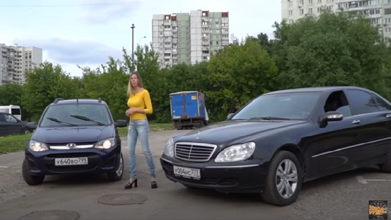 Анонс видео-теста Авто за 400. Старый Премиум Мерседес S-classe S-Класс 220 или Лада Калина?