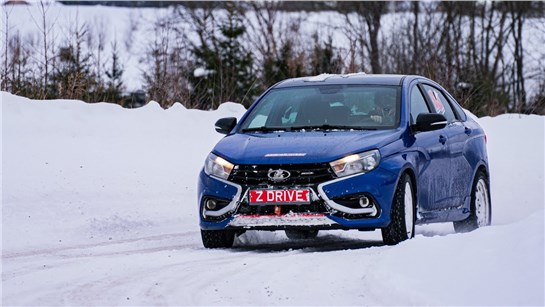 Анонс видео-теста Lada Vesta Sport дубасит по зимней трассе