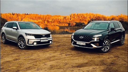 Анонс видео-теста Корейцы, зачем вы это сделали? Роботы, дизель 2.2. Сравнение Соренто против Санта Фе.