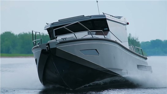 Анонс видео-теста 11-метровый Алюминиевый Катер из России VICTORY A11. 