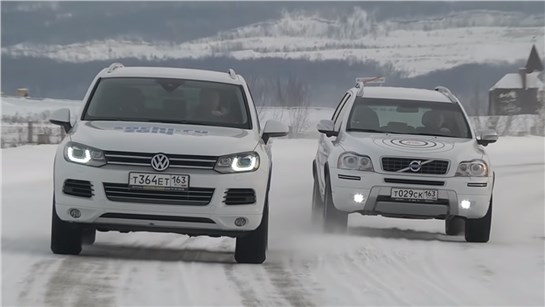 Анонс видео-теста Тест-драйв Volvo XC90 против VW Touareg