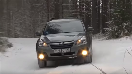 Анонс видео-теста Тест-драйв Subaru Outback 2014 на ледяных дорогах Карелии