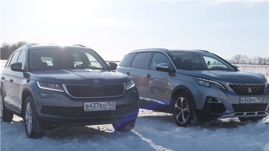 Анонс видео-теста Skoda Kodiaq Против Peugeot 5008 Встреча "Семейников". Бездорожье. Тест Пежо 5008 против Кодиака