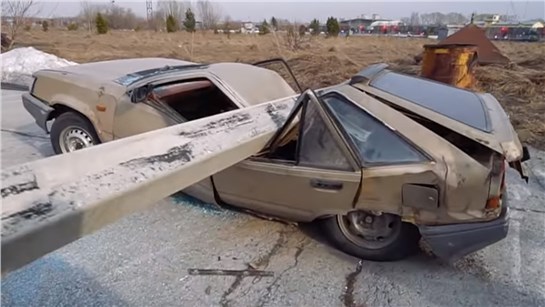Анонс видео-теста Что если припарковать АВТО под БЕТОННЫМ СТОЛБОМ?