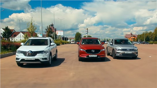 Анонс видео-теста ЧТО ВЫБРАТЬ? 2 млн! Koleos против Mazda CX5 и VW Tiguan. Сравнение Рено Мазда и Тигуан