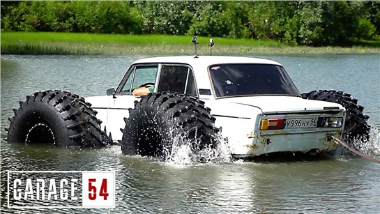 Анонс видео-теста 4x4 Жигули на огромных колёсах - идем по воде