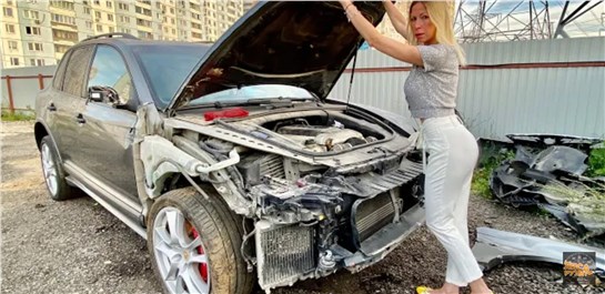 Анонс видео-теста СМОТРИМ АДОВО БИТЬЕ! Porsche Cayenne GTS. Автохлам на запчасти