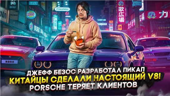 Анонс видео-теста Джефф Безос разработал пикап | Китайцы сделали настоящий V8! | Porsche теряет клиентов