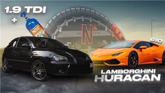 Анонс видео-теста 1.9TDI +NOS против Lamborghini Huracan LP610 . Такого не видел никто
