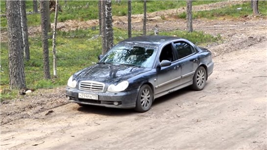 Анонс видео-теста Обзор Hyundai Sonata 2005. Тест-драйв по-русски: Хендай Соната в лесу и на бездорожье.