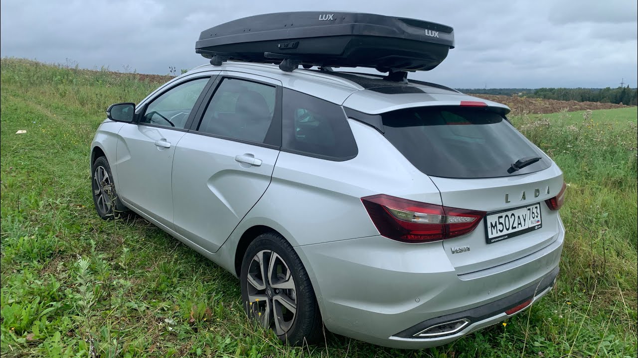 Анонс видео-теста Lada Vesta NG SW под нагрузкой в трассовом режиме - бокс на крыше Лада Веста