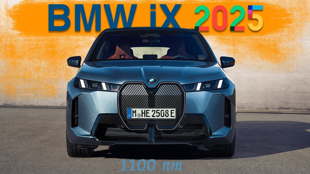 Анонс видео-теста Электрический BMW iX 2025 с паровозной тягой 1100 Нм и огромными «глухими» ноздрями! Премьера!