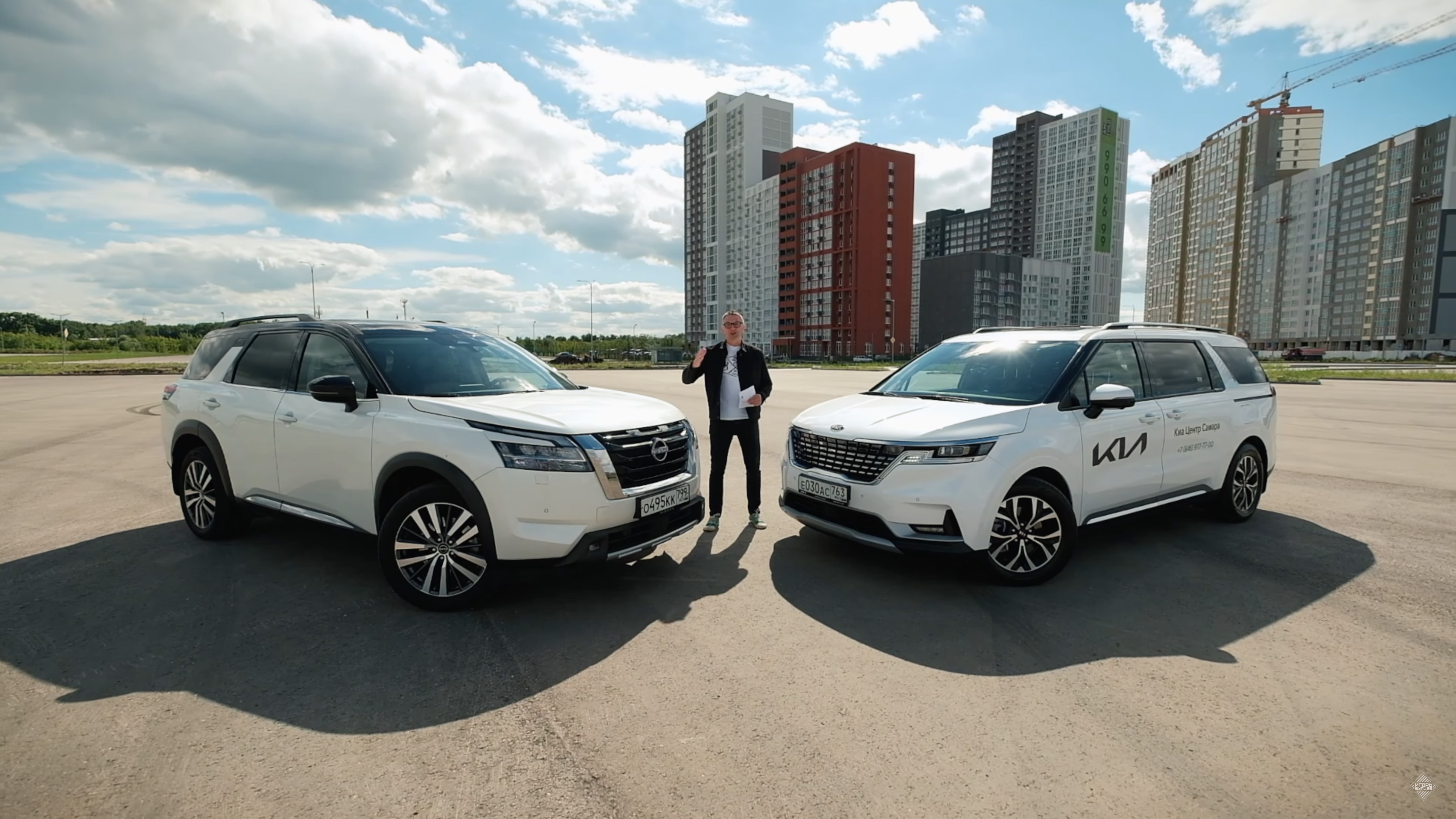 Анонс видео-теста Обойдемся без Китая: Kia Carnival и Nissan Pathfinder - Ультра семейная парочка.