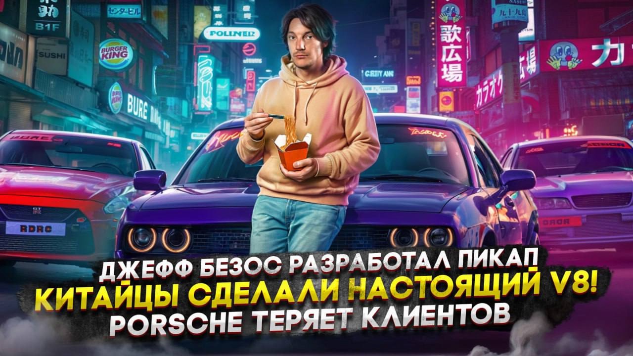 Анонс видео-теста Джефф Безос разработал пикап | Китайцы сделали настоящий V8! | Porsche теряет клиентов