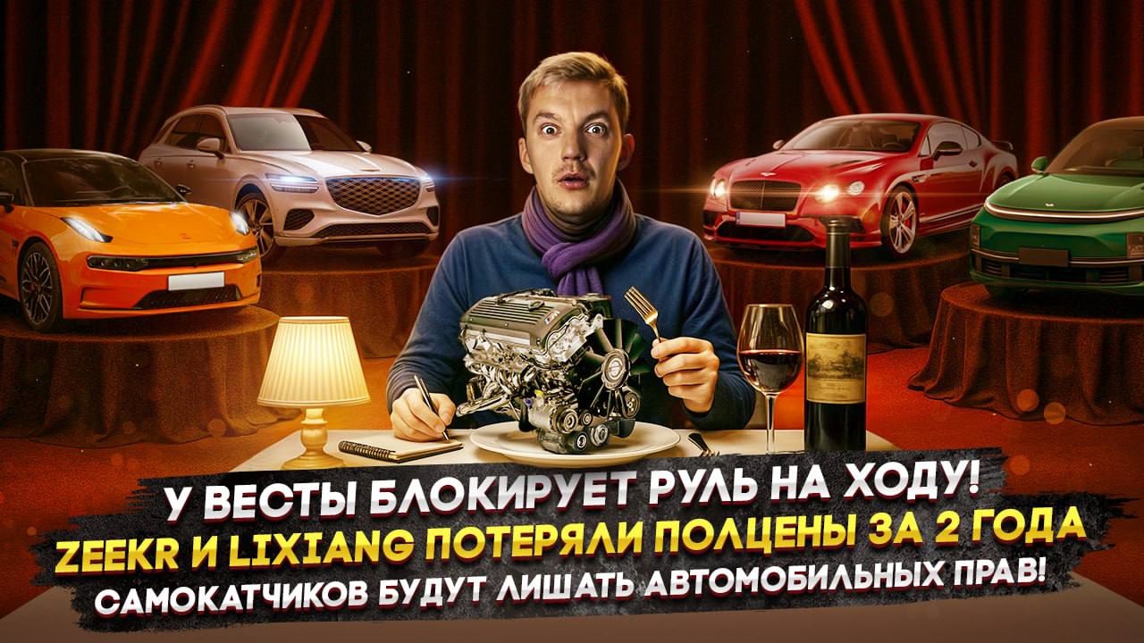 Анонс видео-теста У Весты блокирует руль на ходу! | Zeekr и Lixiang потеряли полцены | Самокатчиков будут лишать прав!