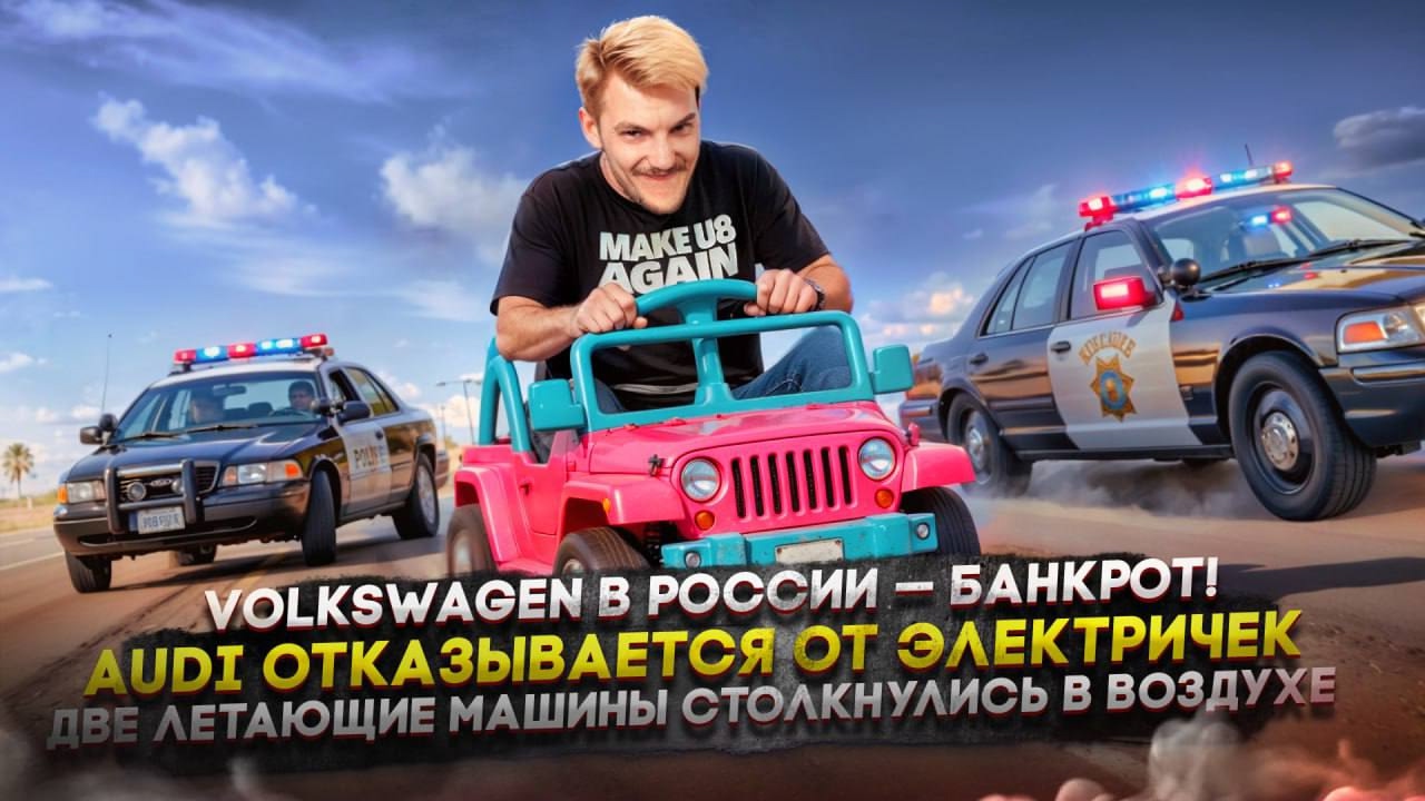 Анонс видео-теста VW в России — банкрот | Audi отказывается от электричек | Летающие машины столкнулись в воздухе