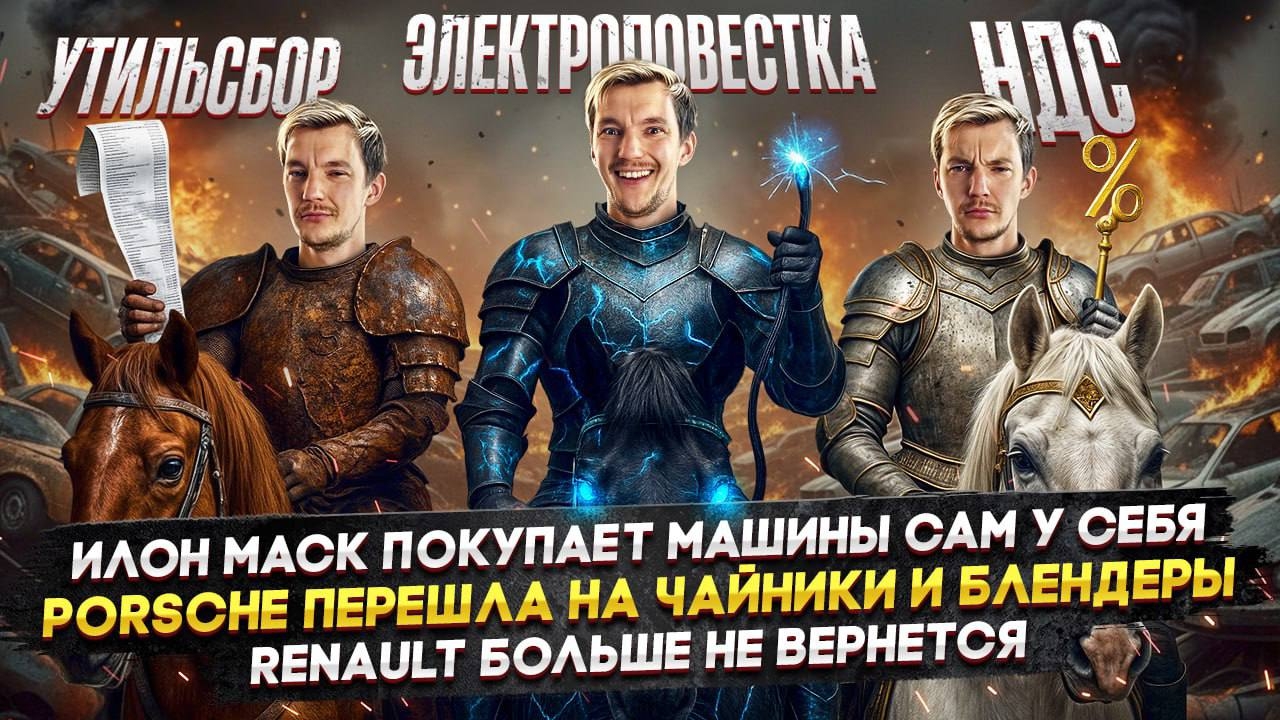 Анонс видео-теста Илон Маск покупает машины сам у себя | Porsche перешла на чайники | Renault больше не вернется