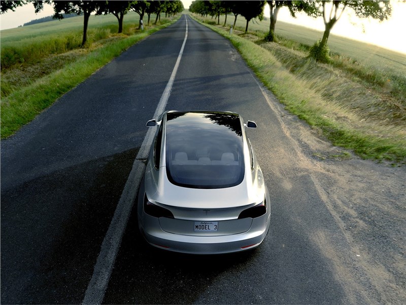 Tesla Model 3 concept 2016 вид сзади